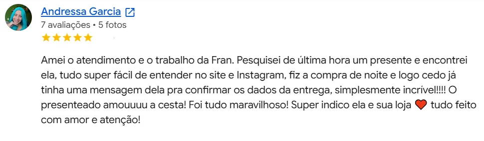 Avaliação 1 de cliente no Google