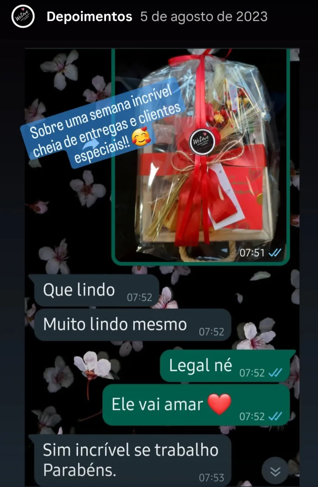 Avaliação 7 de cliente no Google